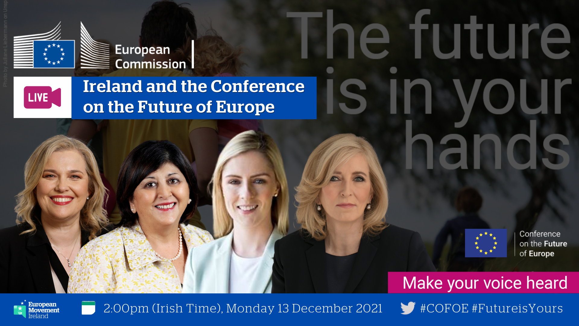 Ireland and the Conference on the Future of Europe - image promoting event on 13 December 2021