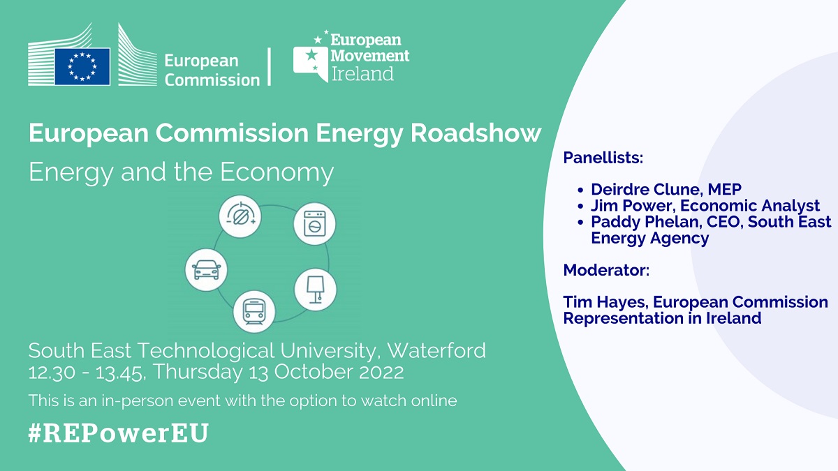 Visual promoting the Energy Roadshow event in Waterford