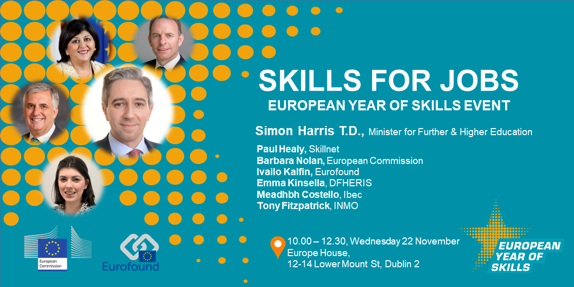 European Year of Skills event promo - visual with images of the key speakers