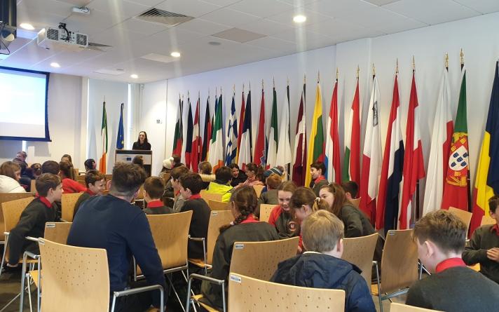 5th class students from the Divine Word National School, Rathfarnham on a visit to Europe House