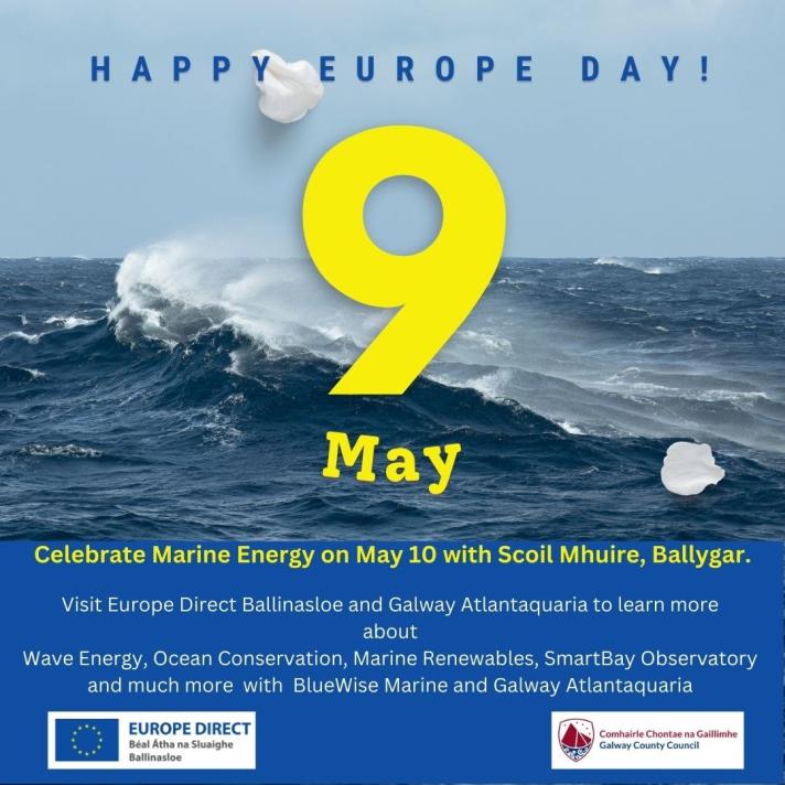 Visual promoting Europe Day marine energy event