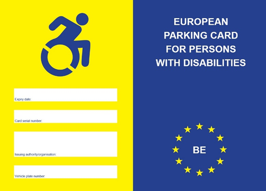 European Parking Card for persons with disabilities - sample image