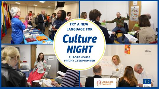Culture Night 2023 - promo image for Try a New Language event