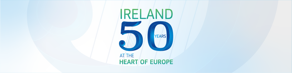 Image with text: Ireland - 50 years at the heart of Europe