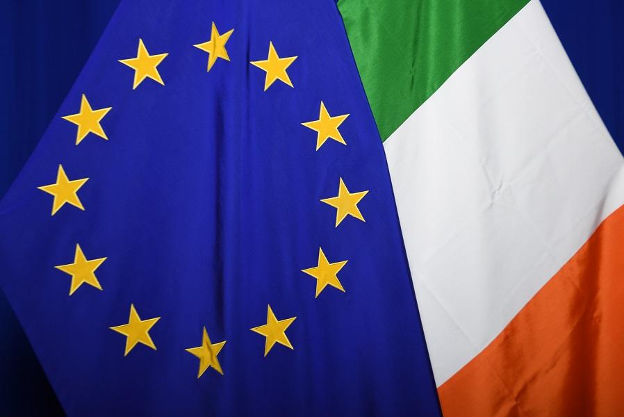 The EU and Irish flags