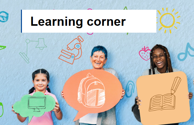 Image with text "Learning corner"