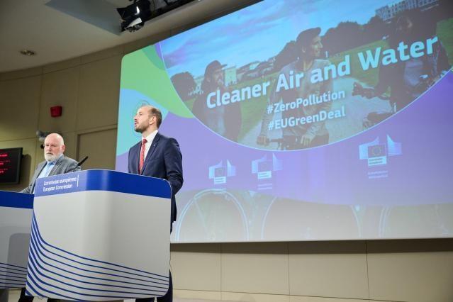 EU Environment Commissioner Virginijus Sinkevicius presenting the proposals