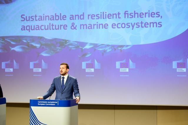 Commissioner for Environment, Oceans and Fisheries presenting the package of measures to improve the sustainability and resilience of the EU's fisheries and aquaculture sector