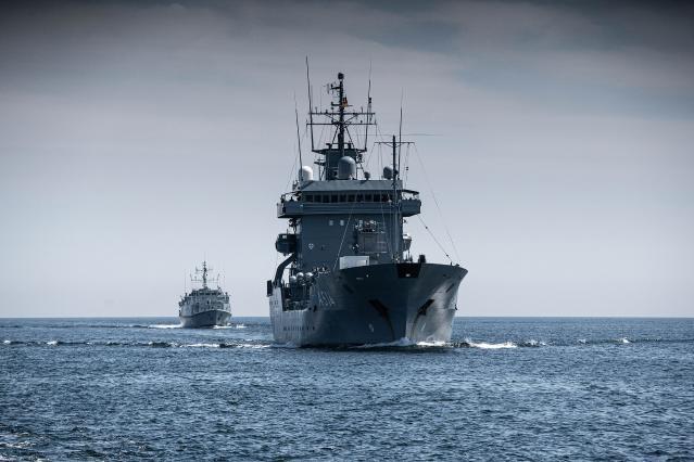 Ships taking part in an Exercise in the Baltic Sea in 2020