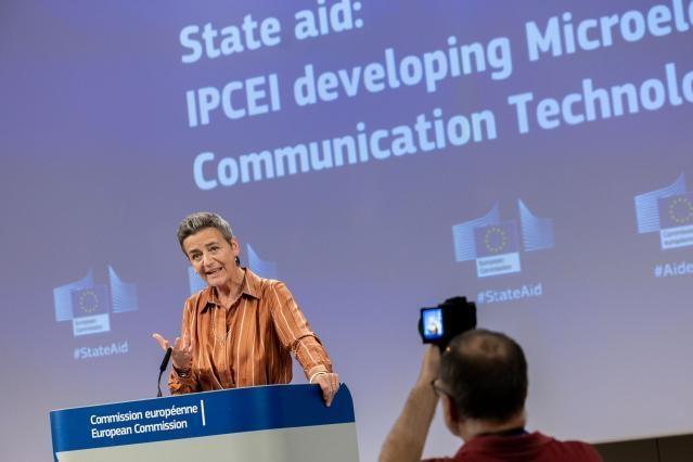 Executive Vice President Margrethe Vestager addressing the press conference on the State Aid decision