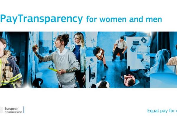 Image with text: Pay transparency for women and men