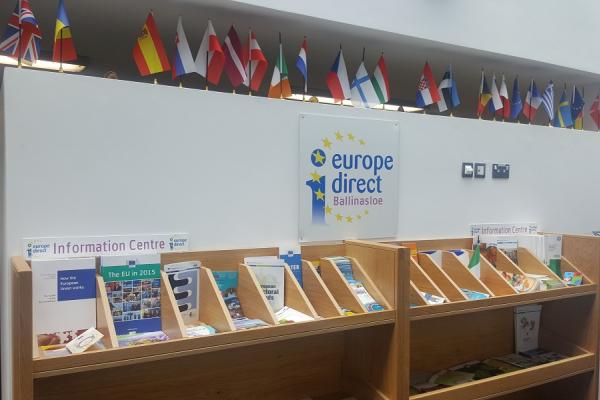 View of the interior of the Europe Direct Centre in Ballinasloe