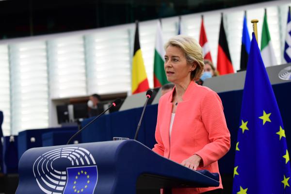 President von der Leyen delivering her State of the Union 2021 address to the European Parliament