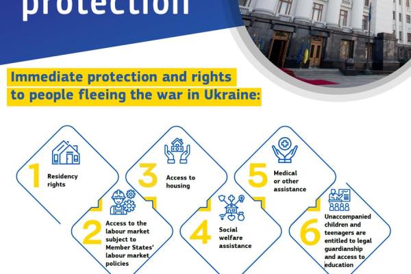 Visual explaining the rights accorded under the Temporary Protection Directive 