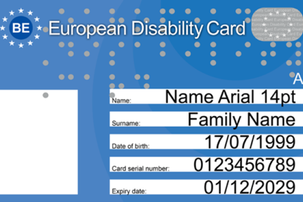 European Disability Card sample image