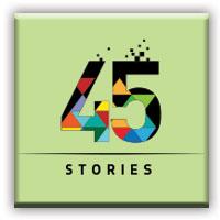 Image with text "45 stories"To celebrate our 45 years of EU membership, we’ve put together 45 stories that illustrate just some of the ways Ireland has benefited over the past four and a half decades.